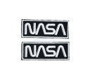 Nápisy NASA, biele, 2 ks. tepelné náplasti