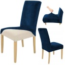 POTAH NA STOLIČKU NÁMORNÍCKA MODRÁ ELASTICKÝ VELÚR UNIVERZÁLNE HRUBÉ POTAHY
