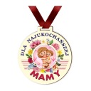 biela MEDAILA KU DŇU MATIEK pre našu milovanú MAMIČKU, darčekový DARČEK so stuhou