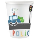 POLICAJNÉ papierové POHÁRKY policajné auto x6