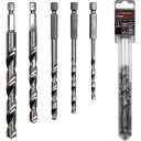VŔTAČKY DO KOVU HRUBÉ 4-10MM HSS HEX 1/4” SADA 5 KS.