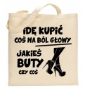 Béžová nákupná taška IDEM KÚPIŤ NIEČO NA BOLESTI HLAVY