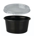 Čierne nádoby + vrchnáky SOS DIP 80ml 100 ks