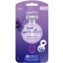 3x Žiletka WILKINSON Quattro My Intuition Smooth Violet Blooms