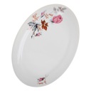 Biely porcelánový tanier s dekoráciou, 30 cm ruža KOKO 5372