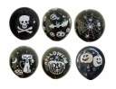 Halloweenske BALÓNY čierne s potlačou, 6 ks