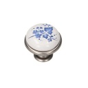 Biely porcelánový nábytkový gombík GP19-011 dekor 16