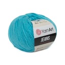 50 g priadze, 55 % bavlna 45 % akryl, YarnArt Jeans tyrkysová 33