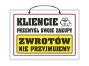 Laminovaný nápis NEAKCEPUJEME VRÁTENIE - A4