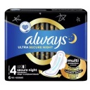 Always Ultra hygienické vložky s krídlami 4 Secure Night 6 ks