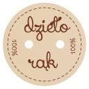 Ozdobný gombík PRÁCA RÚK 100% dekor VEĽKÁ nášivka