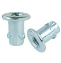Zásuvka 10x M6 x 14 mm s golierom, tepaná nábytková vložka na drevo, nožičky