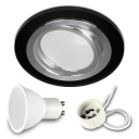 SET BLACK ROUND MOVABLE svietidlo +LED GU10 7W