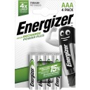 4x ENERGIZER Power Plus AAA R03 HR03 NH12 1,2V 700mAh batérie