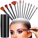 Profesionálna sada štetcov na make-up, 12 ks, čierne puzdro, PUDROVÉ ŠTETY