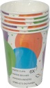 Narodeninové poháre, papierové poháre pre deti, PARTY CASA balóny, 266ml x6