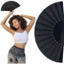 ŠPANIELSKY VENTILÁTOR ČIERNY SKLADACÍ VENTILÁTOR JAPONSKÉHO TANCE VEĽKÝ DARČEK FLAMENCO
