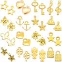 Prívesky Prívesky na náramky Kovové prívesky Gold Mix 32ks 16pár