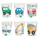 Papierové poháre autobagr 220 ml 6 ks.
