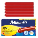 Atramentové náplne 4001 dlhé GTP/5 červené PELIKAN