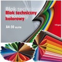 FAREBNÝ ŠKOLSKÝ TECHNICKÝ BLOK, FORMÁT A4, 30 FAREBNÝCH RIADKOVÝCH LISTOV