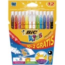 Fixky, fixky, magické BIC fixky, sada 10 farieb + 2 gumy