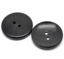 2ks drevený hladký gombík 30mm čierny
