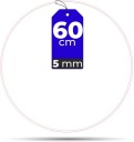 BIELA ​​obruč 60 cm 5 mm SILNÝ kov pre makramé