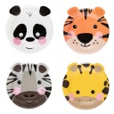 Papierové taniere so zvieratkami na safari tiger žirafa zebra panda narodeniny x4