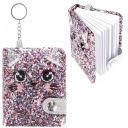 NOTEBOOK SEQUIN NOTEBOOK KEYRING DIÁR MINI CAT MAČIATKA