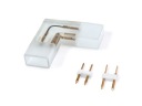 KONEKTOR PRE LED NEÓNOVÉ PÁSY 24V/230V 8X16MM ROHOVÝ 90° OBOJSTRAN.