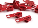 Kovový zips na členkové zámky, červený, 5 mm, 5 mm, 1 kus, 3 cm
