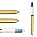 BIC 4 Colors Shine zlaté vysúvacie guľôčkové pero, 4 farby