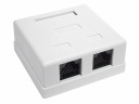 Zásuvka 2x RJ45/8P8C UTP cat.5E povrchové LSA kontakty