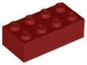 LEGO 3001 BRICK 2x4 tmavočervená NOVINKA (2g)