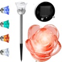 Vonkajšie LED solárne záhradné svietidlo ROSE studded studená biela + RGB