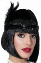 Retro flitrová čelenka Charlestone Black Carnival Prom z 20. rokov 20. storočia