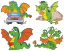 NÁLEPKY NA OKENNÉ ZRKADLOVÉ SKLO DRACI DINOSAURY DINO
