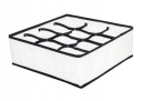ORGANIZÁTOR ZÁSUVKY S 12 PRIHORKAMI 32x12x32 cm ČIERNO-BIELY