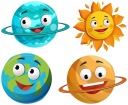 NÁLEPKY NA OKENNÉ ZRKADLO SKLO PLANET SUN