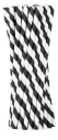 Papierové slamky, čierne pruhy, 195x8mm, 100 ks
