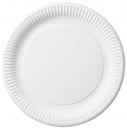 Biele papierové taniere Bio ECO kompostovateľný narodeninový gril 23cm 50 ks.