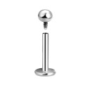 Strieborné náušnice LABRET s guličkou GW. Chirurgická oceľ 316L Veľkosť 1,2/8/3
