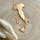 Mapa Talianska dekorácia Plexisklo Zlaté zrkadlo 11x7cm