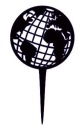 Globe Tortový vrchnák Globe Travel world decor Čierne plexisklo