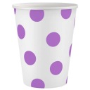LEVANDUĽOVÉ papierové poháre, bodky, 250 ml x6