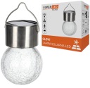 LED solárne guľové závesné sklenené záhradné svietidlo