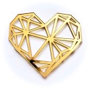 Geometrické diamantové srdce Plexi zlatý tortový vrch na bok torty