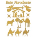 kartón školské DEKORÁCIE NOVINY na OKNO zlaté sviatky VIANOCE