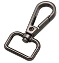 Karabína na kabelku, kľúče, šnúrku, kľúčenku, 20mm, čierny nikel, ozdobná